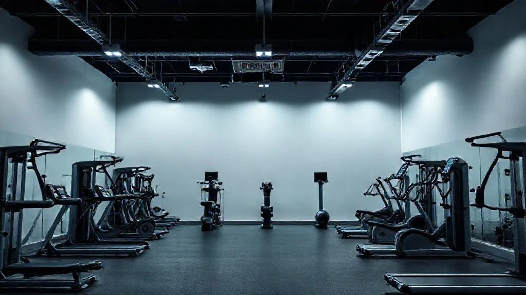 Futuristic chrome-plated smart treadmill